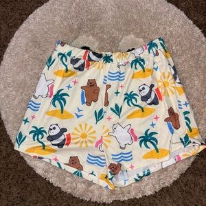 We Bare Bears Print Shorts